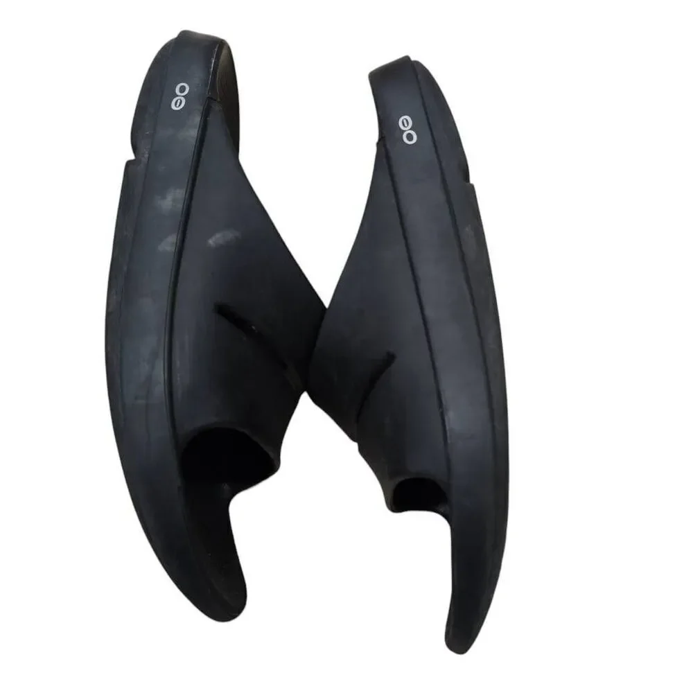 Oofos OOahh Recovery Slide Sandals Men's 12 Black Lightweight Slip On Open‎ Toe